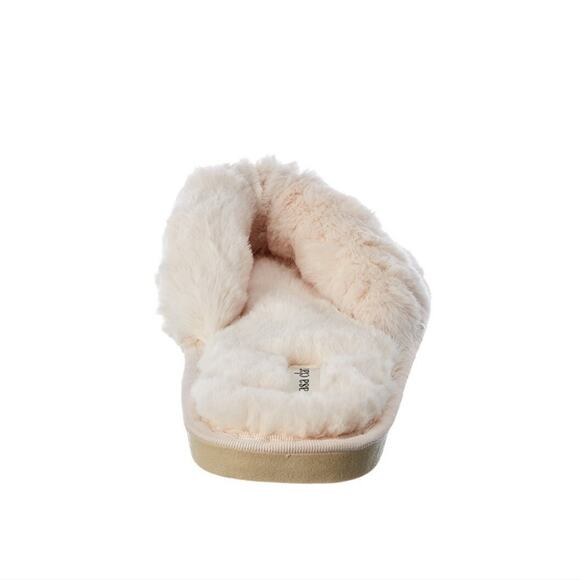 NWT Casa Clara Ivory Faux Fur Thong Spa Slipper size Large (40-41) - Picture 3 of 8